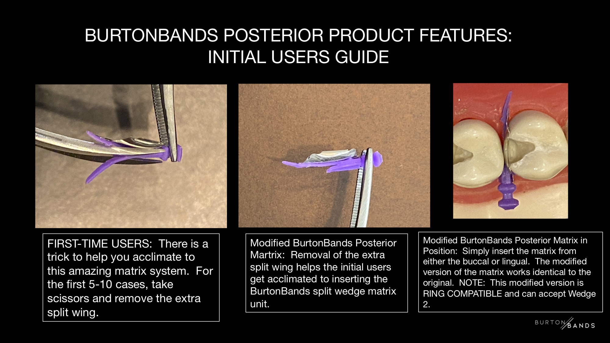 BURTONBANDS POSTERIOR USER INSTRUCTIONS