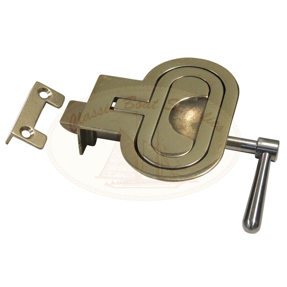 Brass Hatch Lifter with Catch | Classic Boat Supplies