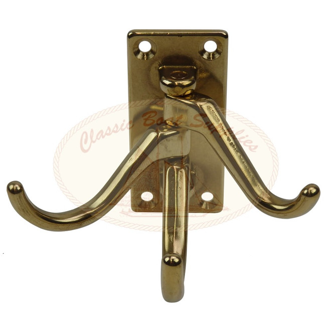 3-Arm Brass Folding Coat Hook