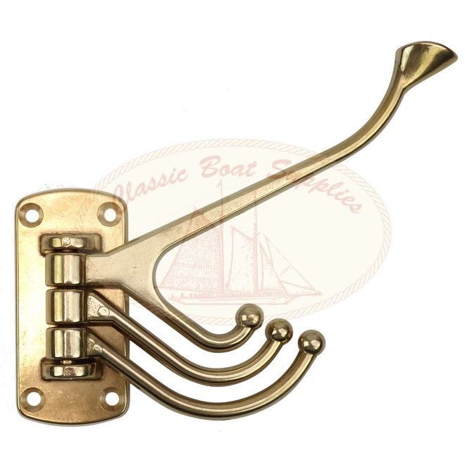 Brass Folding Coat Hook 4 Arm