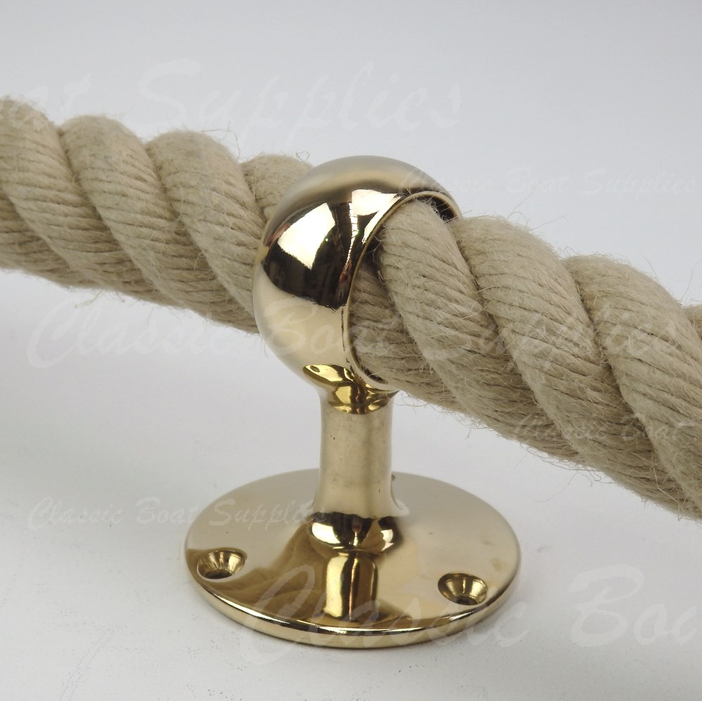 Brass Hand Rail Bracket Centre Piece with Screw Classic Boat Supplies