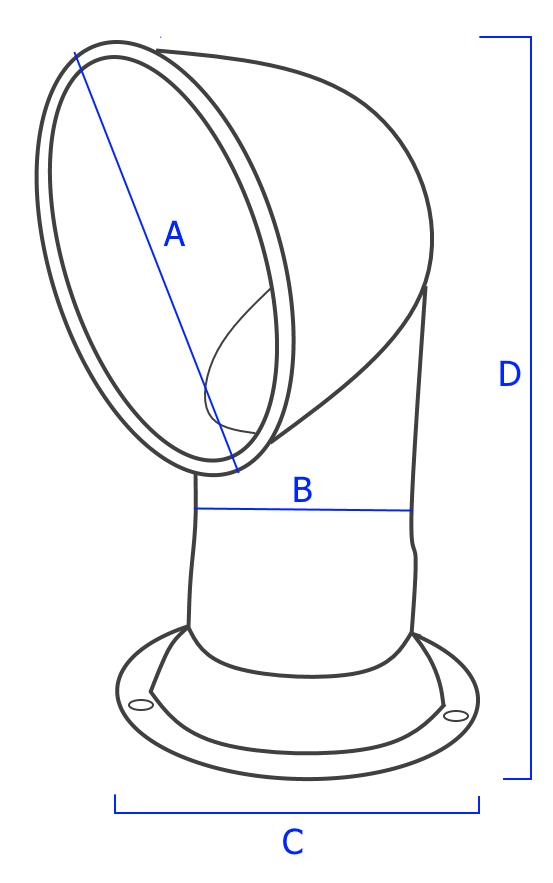 Brass Cowl Vent Dimensions