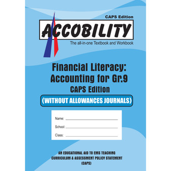 Accobility Financial Literacy: Accounting for Grade 9 - Without Allowances Journals (Blue) - Ref COLACCOBI0025