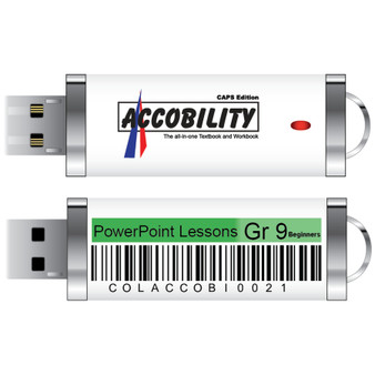 Accobility PowerPoint Lesson Slide Shows on USB: Beginners in Grade 9 (Green) - Ref COLACCOBI0021