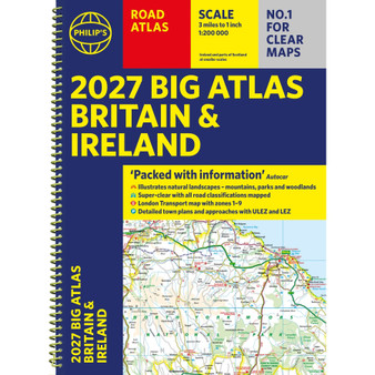 Philip's 2027 Big Road Atlas of Britain and Ireland (A3, Spiral-bound) - ISBN 9781849077446