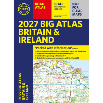 Philip's 2027 Big Road Atlas of Britain and Ireland (A3, Paperback) - ISBN 9781849077439