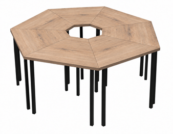 SEPTA™ Heavy-Duty 7-Seater Econo Table Set with 16mm Melamine Top - Brookhill Finish