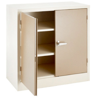 Mini 2 Door Steel Stationery Cabinet with 2 Adjustable Shelves (H900mm)