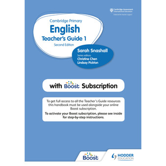 Hodder Cambridge Primary English Stage 1 Teacher's Guide with Boost Subscription - ISBN 9781398300538