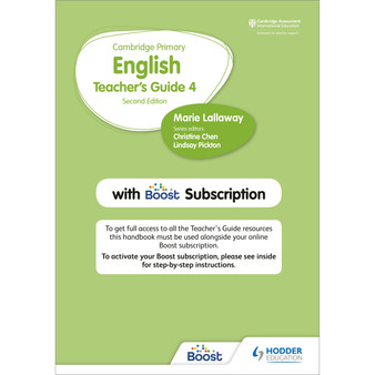 Hodder Cambridge Primary English Stage 4 Teacher's Guide with Boost Subscription - ISBN 9781398300569