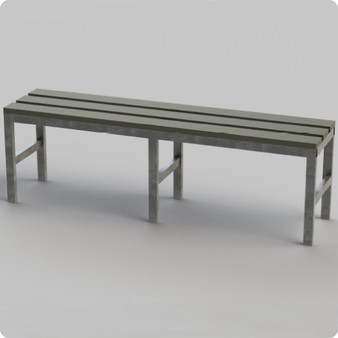 Single Bench with Galvanised Frame & Plastic Slats