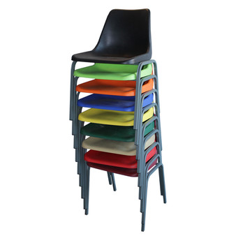 LEO™ Heavy-Duty Polyshell Chairs | Eco or Virgin Plastic Seats | Stackable Steel Frame | 450mm Height | 10 Colours
