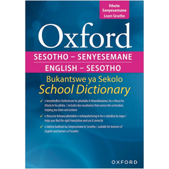 Oxford Bilingual School Dictionary: Sesotho and English - ISBN 9780190752644 Oxford Bilingual School Dictionary: Sesotho and English - ISBN 9780190752644