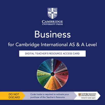 DIGITAL - Cambridge International AS & A Level Business Digital Teacher's Resource Access Card - ISBN 9781108940696