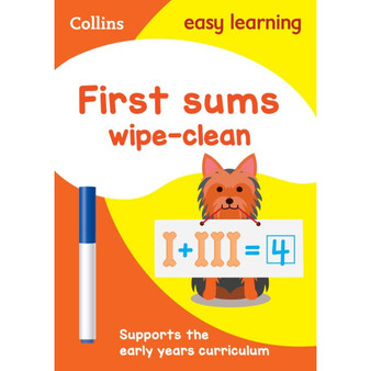 Collins Easy Learning Preschool - First Sums Age 3-5 Wipe Clean Activity Book: Ideal for home learning - ISBN 9780008212940