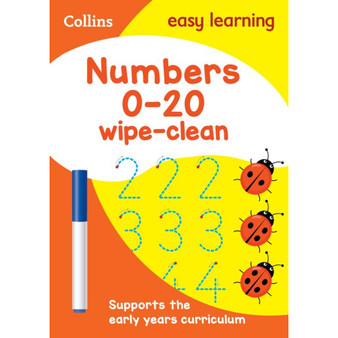 Collins Easy Learning Preschool - Numbers 0-20 Age 3-5 Wipe Clean Activity Book: Ideal for home learning - ISBN 9780008212957