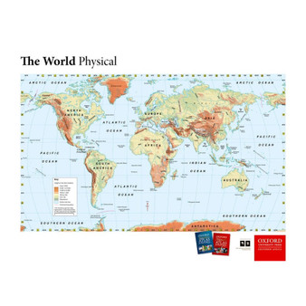 Oxford Wall Map: World Physical - ISBN 9780190409647