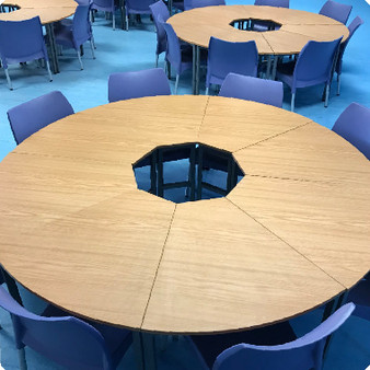 OctaQuad Smart Tables Set in Natural Oak
