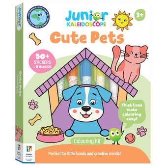 Jr Kaleidoscope Colouring Kit Cute Pets - ISBN 9781488973611