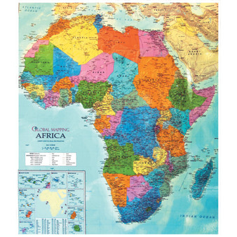 Chart: Maps: Political Map of Africa with Phy. Features A1 - ISBN 9781920004309