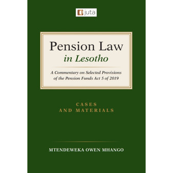 DIGITAL - Pension Law Lesotho: Select comment on PFA 5 of 2019 (ePub) - ISBN 9781485154006