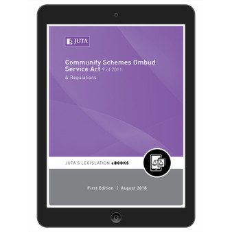 DIGITAL - Community Schemes Ombud Service Act 9 of 2011 & Regulations (eBook) - ISBN 9781485133117