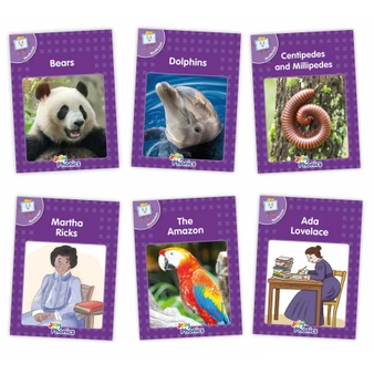 Jolly Phonics Readers, Nonfiction, Purple Level (6 Asstd): In Precursive Letters (British English edition) - ISBN 9781835822791