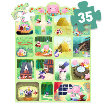 Djeco The Three Little Pigs Puzzle - 35 pcs - EAN 3070900070516