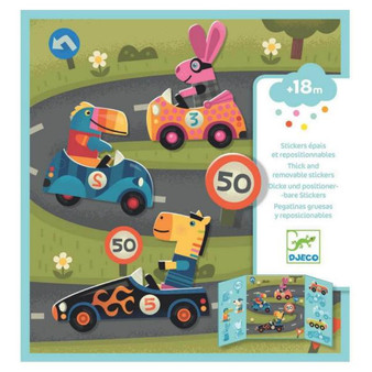 Djeco Create with Stickers (re-usable) - Cars - EAN 3070900090736