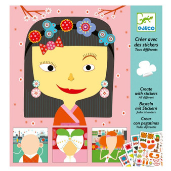 Djeco Create with Stickers - All Different - EAN 3070900089341