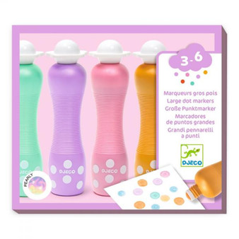 Djeco Large Dot Markers "Pearly" - EAN 3070900090583
