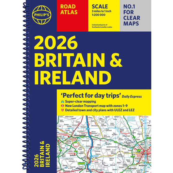 2026 Philip’s Road Atlas Britain & Ireland (Spiral-bound) - ISBN 9781849077170