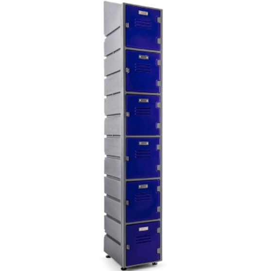 6-Tier Plastic Locker with Flat or Slanted Top Option 6-Tier Plastic Locker with Flat or Slanted Top Option