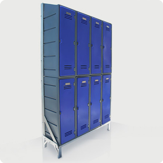 Lockers combined onto Galvanised Steel Frame Lockers combined onto Galvanised Steel Frame