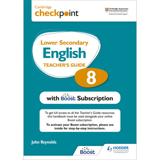 Hodder Checkpoint Lower Secondary English Stage 8 Teacher's Guide with Boost Subscription - ISBN 9781398300675