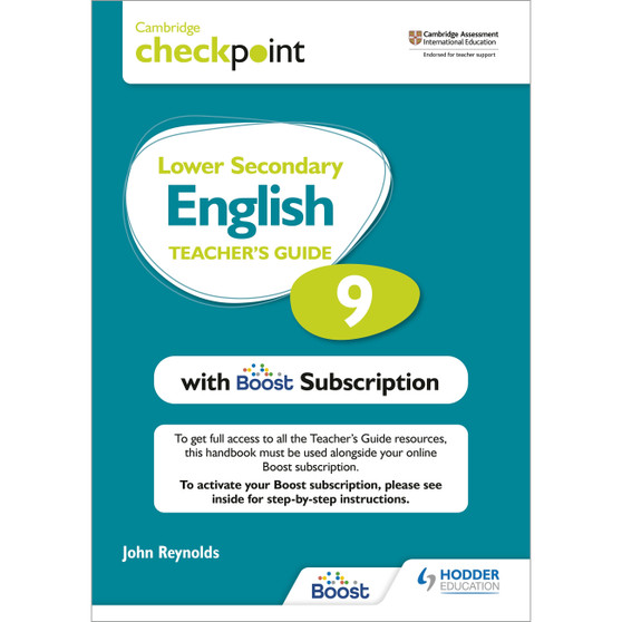 Hodder Checkpoint Lower Secondary English Stage 9 Teacher's Guide with Boost Subscription - ISBN 9781398300682