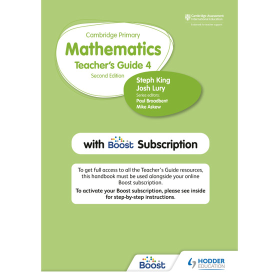 Hodder Cambridge Primary Mathematics Stage 4 Teacher's Guide with Boost Subscription - ISBN 9781398300811
