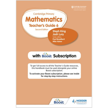 Hodder Cambridge Primary Mathematics Teacher's Guide Stage 6 with Boost Subscription - ISBN 9781398300835