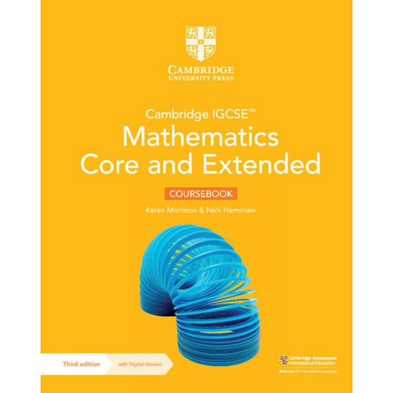 Cambridge IGCSE™ Mathematics Core and Extended Coursebook with 2 year Digital Access (3rd edition) - ISBN 9781009343671