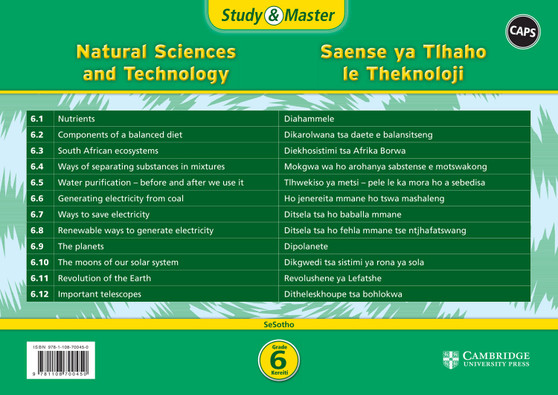 Cambridge Study & Master Saense le Thekenoloji Kereiti 6 (poster pack - 12 posters in carry case) - ISBN 9781108700450