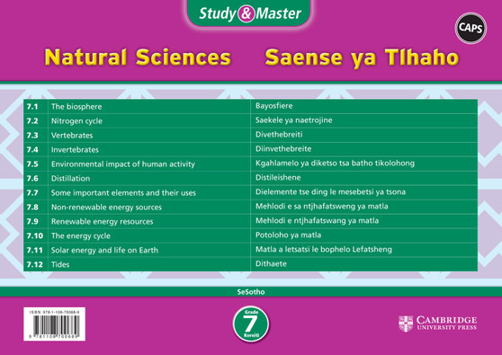 Cambridge Study & Master Saense Kereiti 7 (poster pack - 12 posters in carry case) - ISBN 9781108700689