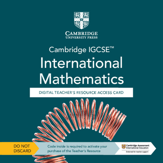 DIGITAL - Cambridge IGCSE™ International Mathematics Digital Teacher’s Resource - Individual User Licence Access Card (5 Years' Access) - ISBN 9781009296007