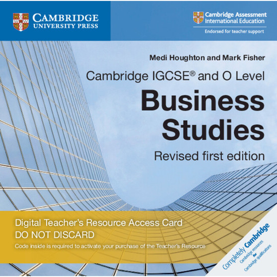 DIGITAL - Cambridge IGCSE® and O Level Business Studies Revised Digital Teacher's Resource Access Card 3 Ed - ISBN 9781108462563