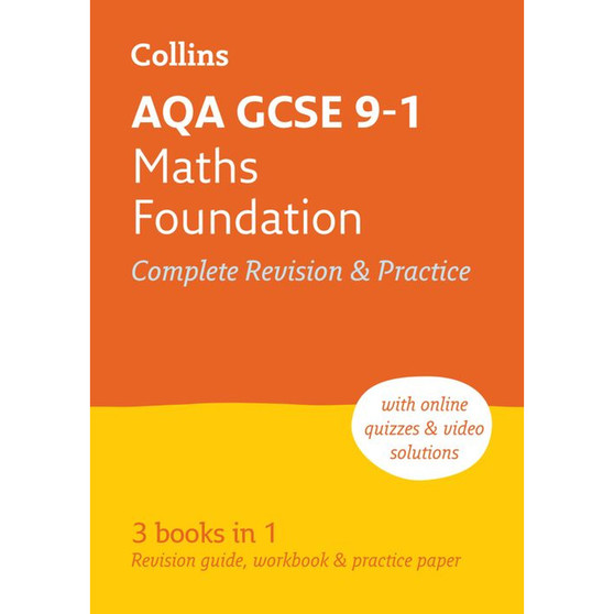 Collins GCSE Grade 9-1 Revision - AQA GCSE 9-1 Maths Foundation All-in-One Complete Revision and Practice: Ideal for the 2026 and 2027 exams includes online edition, quizzes and video solutions - ISBN 9780008112516