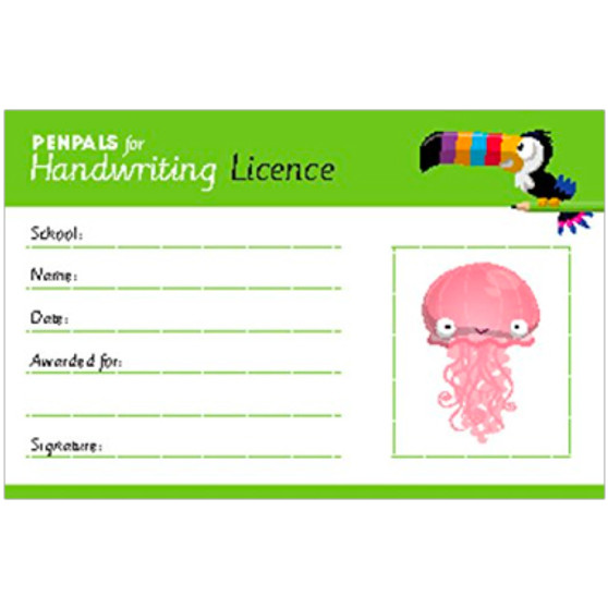Penpals for Handwriting Pen Licence Cards (pack of 200) - ISBN 9781845657949