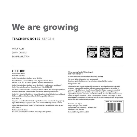 We Are Growing Stage 6 Teacher's Notes Photocopied - ISBN 9780195982558