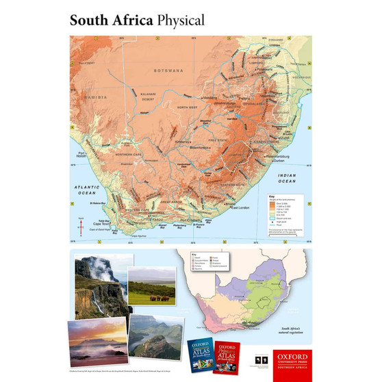 Oxford Wall Map: South Africa Physical - ISBN 9780190407445