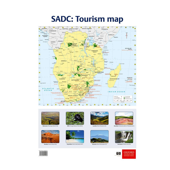 Poster Pack: Tourism: Poster 8 SADC Tourism map - ISBN 9780190441005