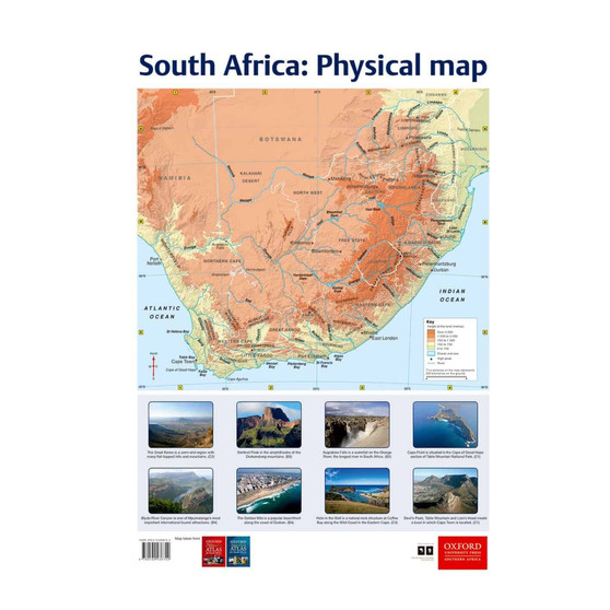 Poster Pack: Tourism: Poster 5 South Africa Physical map - ISBN 9780190436742
