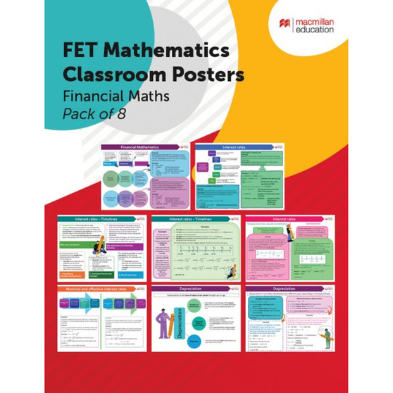 FET Mathematics Posters: Financial Maths (Pack of 8) - ISBN 9781779979681